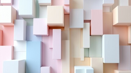 Poster - A colorful wall made of blocks of different colors