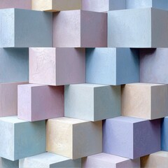 Aufkleber - The image is a colorful arrangement of cubes
