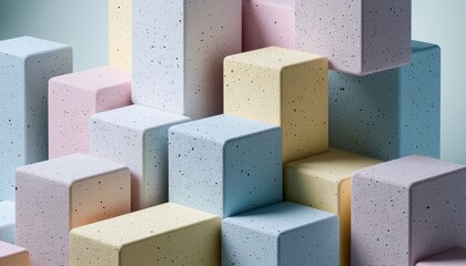 Aufkleber - A stack of colorful blocks with a white background
