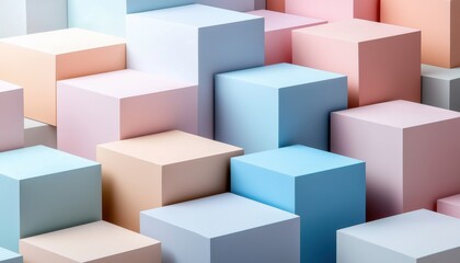 Aufkleber - A row of colorful cubes arranged in a pattern