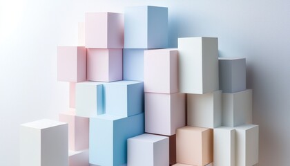 Aufkleber - A stack of colorful boxes with a white background