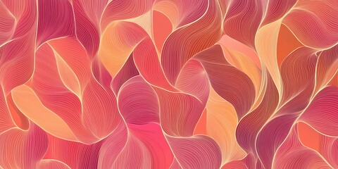 Poster - Colorful Abstract Swirls of Pink and Orange Create a Vibrant Pattern Full of Movement and Harmony in Modern Design