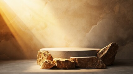 Poster - Table illuminated by soft natural light creating a warm and inviting atmosphere in a cozy room setting