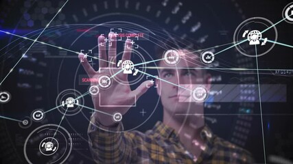 Poster - Interacting with animation, person scanning and processing data on digital interface
