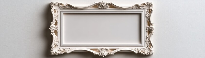 Poster - A simple yet elegant white frame on a wall creating a minimalistic aesthetic for home decor and interior design