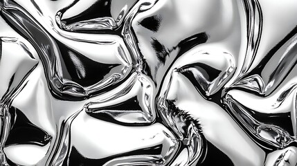 Poster - Abstract Chrome Liquid Metal Surface Texture