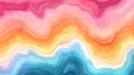 Poster - Abstract Colorful Waves Digital Painting