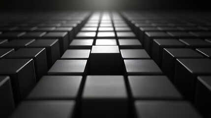 Poster - Abstract Dark Cubes Grid Pattern Design