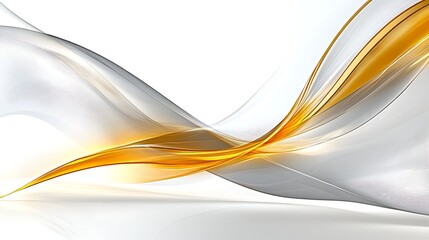 Poster - Abstract Golden and Gray Swirling Waves Design