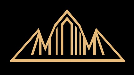 Poster - Abstract Mountain Logo Design with MM Initials