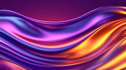 Poster - Abstract Purple Gold Fluid Wave Design