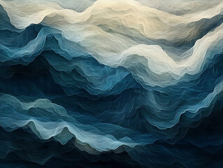 Poster - Dynamic ocean waves marine landscape abstract artwork serene environment aerial perspective fluid motion