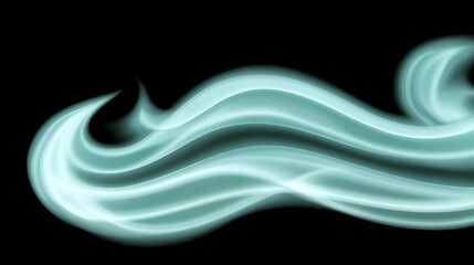 Poster - Abstract Teal Swirling Smoke Design Element