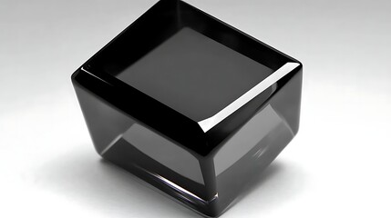 Poster - Black Glass Cube Reflection Abstract Design