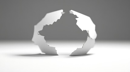 Poster - Broken Eggshell, Cracked Surface, White Fragmentation