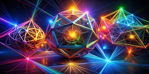 Poster - Abstract Geometric Shapes Illustrating Mathematical Concepts & Learning