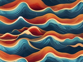 Wall Mural - Seamless Ocean Waves: Colorful Vector Patterns and Illustrations for Summer-Inspired Wallpaper and Deco