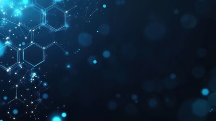 Poster - Abstract technology network background, connecting hexagons, digital design. Possible use for website headers, software interfaces, presentations
