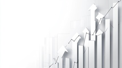 Poster - Abstract graph showing upward trend, business growth, success