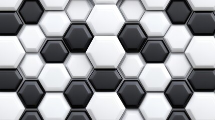 Aufkleber - A stylish black and white hexagon pattern creating an elegant and modern design for use in various aesthetic applications