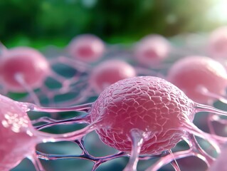 Aufkleber - Stunning microscopic image of a pink cell showcasing unique features and characteristics under advanced imaging techniques