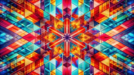 Poster - Bold Flag Pattern Double Exposure Digital Art Stock Photo