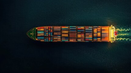 Poster - Global commerce and shipping industry visualization with interconnected supply chains.