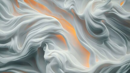 Leinwandbilder - High-quality soft white background with organic abstract waves and subtle glow effects.