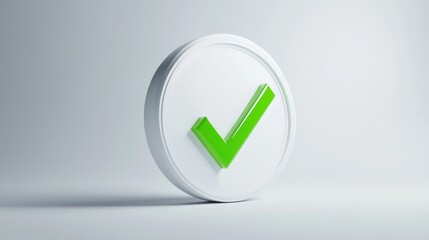 Poster - 3D Checkmark Icon on White Background
