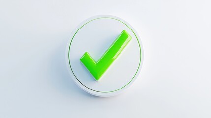 Poster - 3D Check Mark Icon on White Background