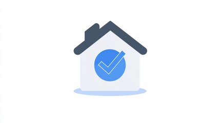 Poster - Approved Home Icon, digital illustration, flat design