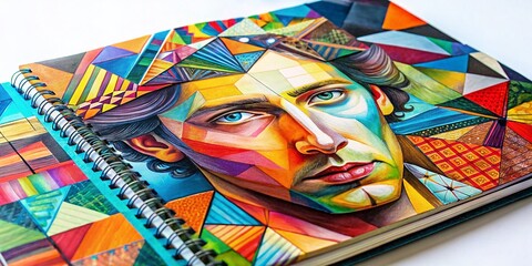 Poster - Cubist Journal Page Design: Abstract Geometric Patterns & Textures for Creative Diary
