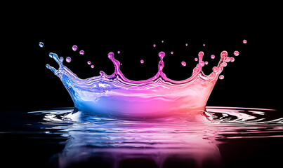 Poster - Dynamic water splash action black background high-quality image artistic environment close-up view abstract concept