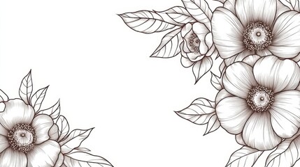 Poster - Exquisite floral border featuring a variety of colorful flowers perfect for framing text and creative artwork