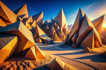 Poster - Desert Geometry: Abstract Architectural Forms in Arid Landscape