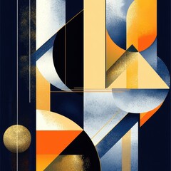 Poster - Geometric abstract shapes are formed with color and texture variations