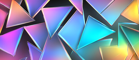 Poster - Dynamic abstract shapes composition digital art colorful geometric patterns vibrant environment artistic viewpoint