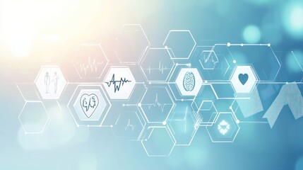 Poster - Medical technology infographic background with icons