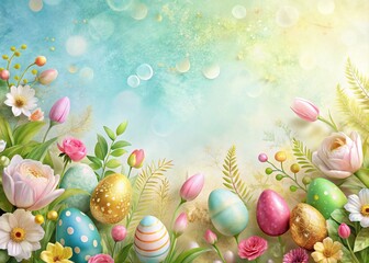 Poster - Elegant Easter Paper Texture Panoramic Background - Spring Festive Design