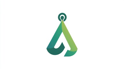 Poster - Abstract design, letter A logo, modern, minimalist, graphic, green, tech, branding