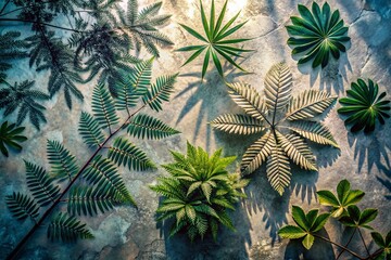 Poster - Elegant Plant Silhouette Textured Pattern Aerial Background Stock Photo