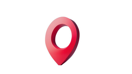 Poster - Red location pin icon floating on transparent background