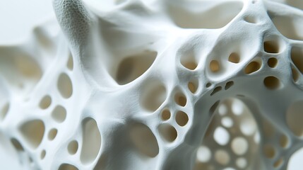 Poster - Close-Up of Organic White Bone Structure with Intricate Patterns