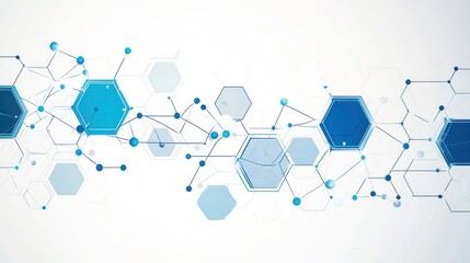 Poster - Abstract hexagonal network background, technology design,  scientific research visual aid
