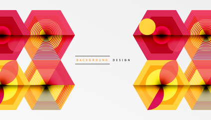 Poster - Hexagons design geometric abstract background