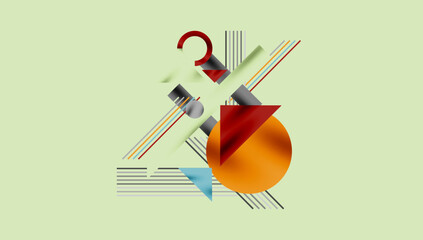 Aufkleber - Circles, triangles, squares, rings and lines with shadow effect