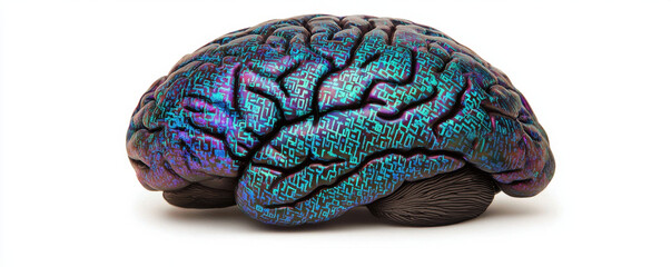 Poster - This features colorful, stylized representation of brain, showcasing intricate patterns and vibrant color palette