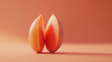 Poster - Colorful Abstract Shapes on a Soft Orange Background