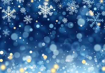 Poster - A Beautiful Background of Snowflakes and Bokeh Lights in a Winter Wonderland Setting for Holiday and Seasonal Themes
