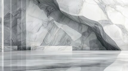 Poster - Abstract Marble Background with Smooth Surface and Textured Walls